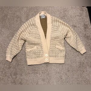 LA Vogue Cream and Brown Patterned Cardigan